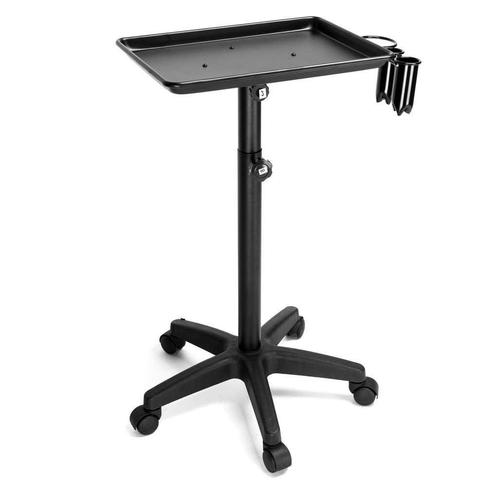 EBLSE Beauty Salon Aluminum Tray Cart Rolling Trolley Cart Equipment Mobile Salon Spa Service Instrument Hairdressing Storage Tray: Beauty