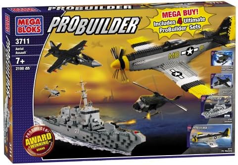 Mega Bloks ProBuilder Aerial Assault - 3711 - 2100 Pieces 4 Sets in 1