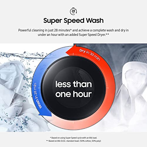 SAMSUNG 6.0 Cu Ft. Smart Dial Front Load Washer, Wash 2 Loads in 1