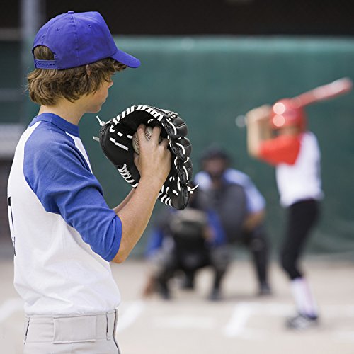 Baseball Glove, Soft Gamer Glove Series 11.5" for Kids Youth Training Black - Thumbnail 2