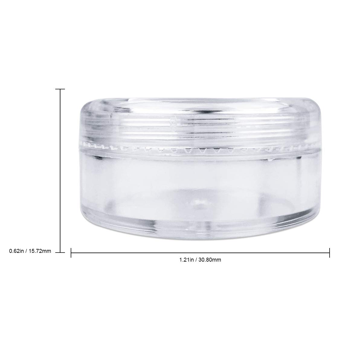 50 New Empty 5 Grams Acrylic Clear Round Jars - BPA Free Containers for Cosmetic, Lotion, Cream, Makeup, Bead, Eye shadow, Rhinestone, Samples, Pot, 5g/5ml (Clear Lid (50 Jars) : Beauty
