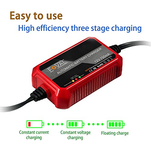 thumbnail image 2 of 12V 750mA Battery Charger & Maintainer – Automatic Trickle Charger For Cars, Motorcycles, Lawn Mowers 2 of 13