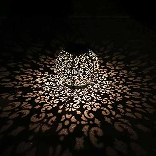 Solar Lantern Hanging Garden Outdoor Lights Metal Waterproof LED Table Lamp Decorative