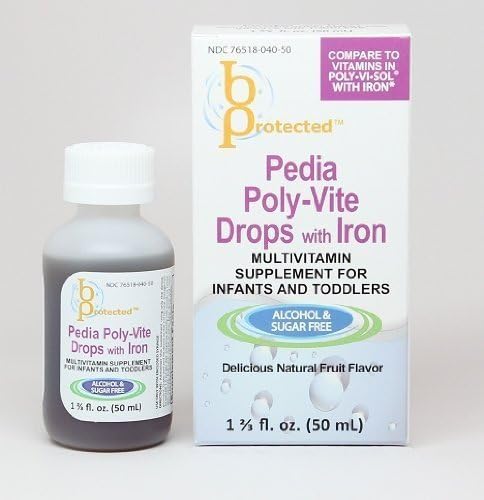 3 Pack Pedia Poly-Vite with Iron 50 mL by BProtected