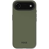 Ridge Case Compatible with iPhone 17 AIR - Compatible with MAGSAFE & Wireless Charging, Aluminum Control Buttons, Dual-Layer Construction, TPU Bumper with Drop Protection (Matte Olive)