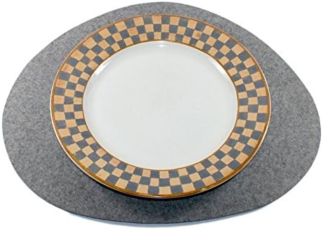 Pebble Wool Felt Placemat- Granite Grey, 15.75" x 13"
