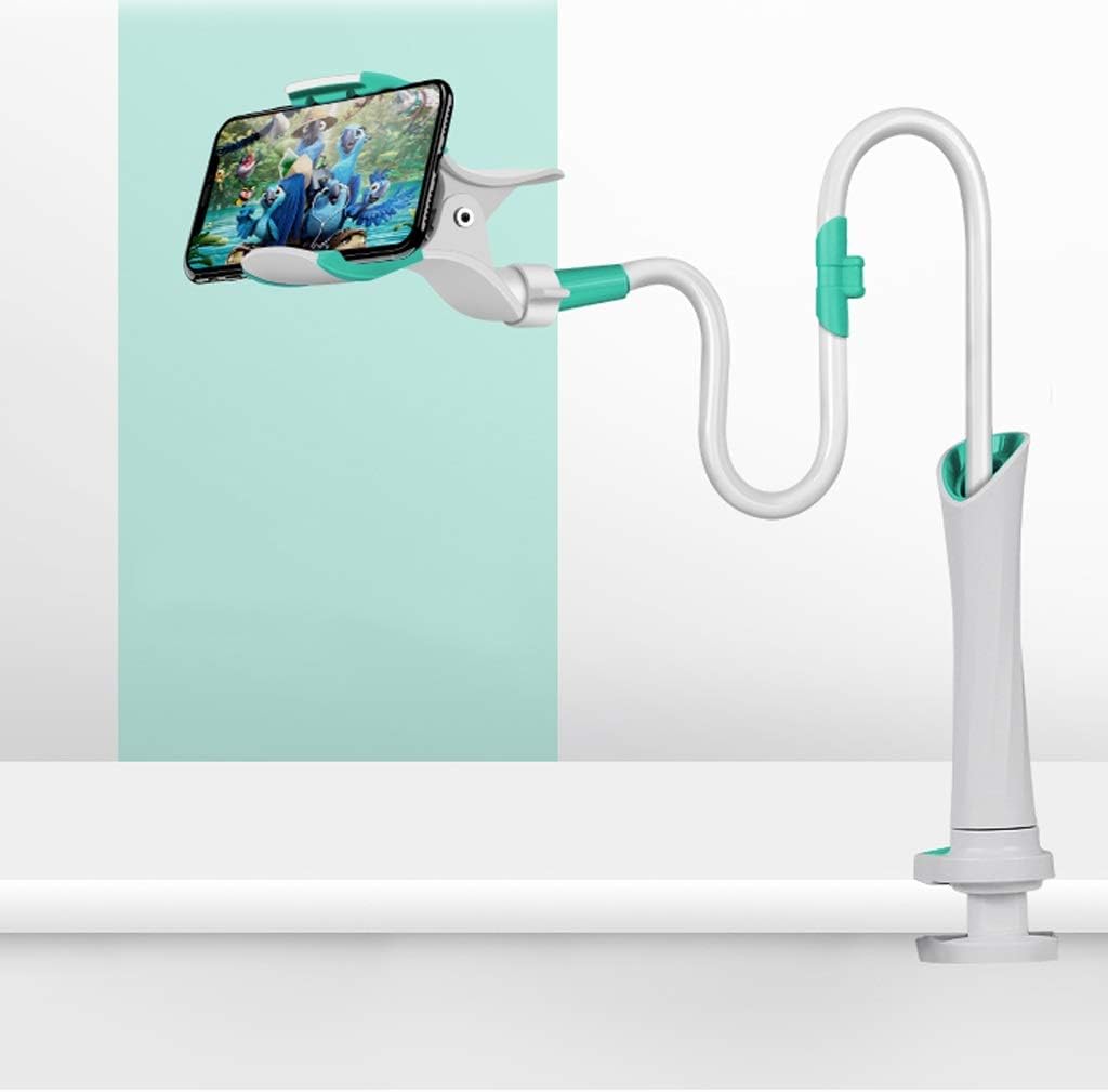 XYSQ Cell Phone Holder Bed Gooseneck Mount Bracket-flexible Arm 360 Fixed Clip Bracket, Can Be Used for Mobile Phone Brackets on the Table and Bedside (Color : Green, Size : 120CM)