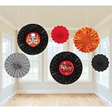 Rock On Heavy Metal Themed Party Printed Paper Fan Assortment Decoration