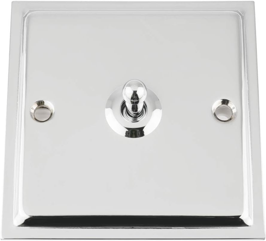Slimline Polished Chrome Intermediate Toggle OR Dolly Switch 1 Gang