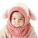 FEITONG(TM) Lovely Winter Baby Kids Girls Boys Warm Woolen Coif Hood Scarf Caps Hats, Pink, 6 Months to 36 Months