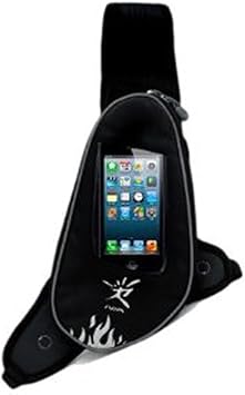 Amazon ジョギングポーチ 汗ふきタオル付 ランナーポーチ 2ポジション ランニング ショルダータイプ イヤホンの専用穴付 2点固定式 ブラック Luckybit ランニングポーチ