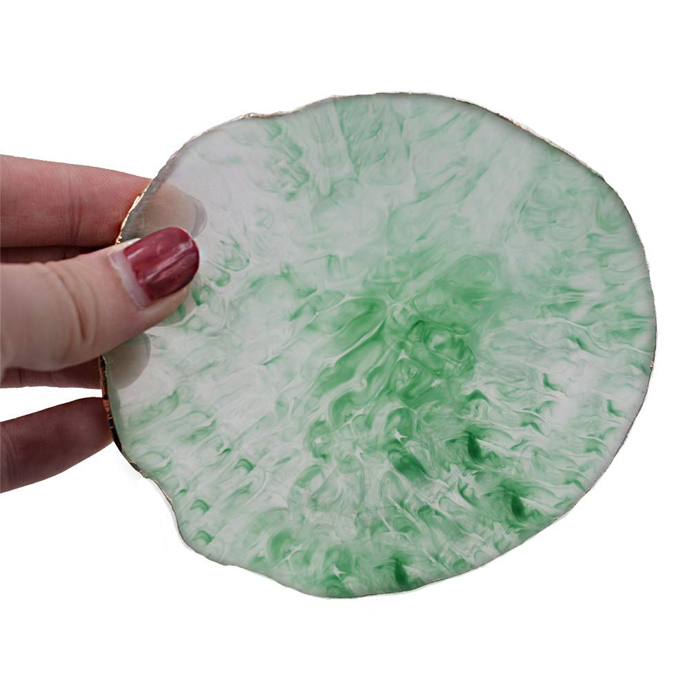Resin Nail Art Palette, Kalolary Nail Art Cosmetic Mixing Palette Color Mixing Pigment Plate Polish Pigment Holder Drawing Plate Nail Art Painting Gel Palette Manicure Tool (Green) : Beauty