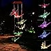 HOPESOOKY Wind Chime Light, Color-Changing Decorative Mobile Outdoor Waterproof Led Solar Powered Wind Chimes Led Light for Home/Party/Yard/Garden Decoration (Butterfly)