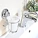 HASKO accessories - Suction Cup Toothbrush Holder - Stainless Steel Toothpaste and Razor Holder for Bathroom & Kitchen - 3M Stick Disc Included - (Chrome)