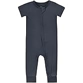 Aablexema Baby Romper Bamboo Rayon Short Sleeve Footless Pajamas 2 Way Zipper Summer Jumpsuit Outfit