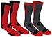 DC Comics Flash Athletic Crew Socks 2 Pair Pack (One Size, Red/Black/Yellow)