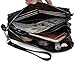 YALUXE Women's Large Capacity Leather Smartphone Wristlet Clutch with Shoulder Strap Black