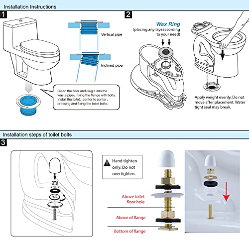 Toilet Wax Ring Kit with Flexible Flange and Bolts for Toilet Bowl Gas