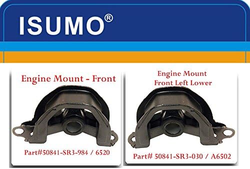(SET OF 2) A6502 /A6520 Engine Mount Front & Front Left Lower Fits: HONDA CIVIC DEL SOL 1993-1997 CR-V 1997-2001