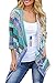 Myobe Women's Fashion Geometric Print Drape Front Cable Knit Cardigan, Blue, X-Large