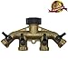 Coolife Garden Hose Splitter Solid Brass Construction 4 Way 3/4