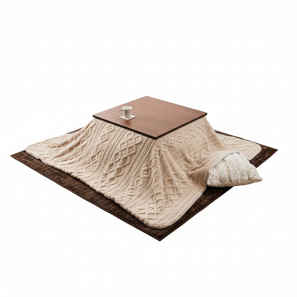 Photo 1 of ??????? Palette Life Kotatsu Futon, 3D Pattern Jacquard Boa, 72.8 x 72.8 inches (185 x 185 cm), Square, Ivory