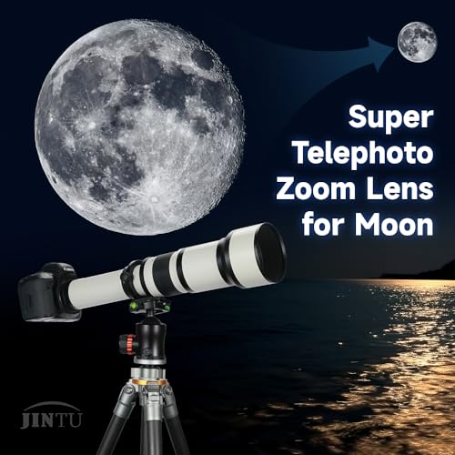 Telephoto Lens EF/EF-S JINTU 650-1300mm F8 Zoom Lens for Canon EOS SLR 4000D 2000D 80D 90D 5D III 6D 7D II 60D 70D 250D 750D 760D 1200D 1300D 1500D 650D 550D 0D 4500 D 400D Nikon D90 D5600 D780 D3200
