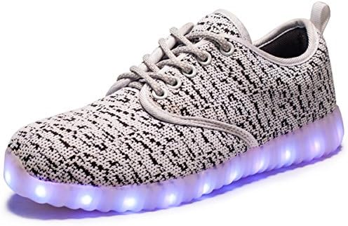 TAIGEL Mens LED Light Up Shoes 7 Color Luminous Glowing Flashing Sneakers