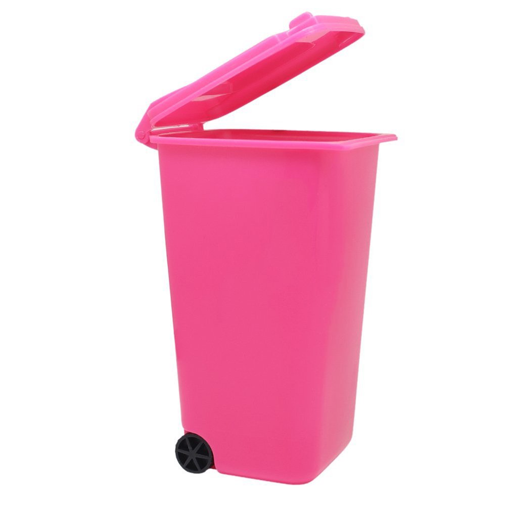 Kentop Mini Covered Desktop Kitchen Living Room Office Table Garbage