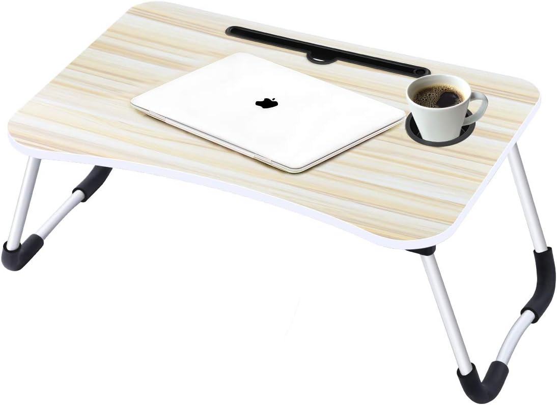 Laptop Desk,Laptop Bed Tray Table Large Foldable Laptop Notebook Stand Desk with Ipad and Cup Holder Perfect for Eating Breakfast, Reading Book, Working,Watching Movie on Bed/Couch/Sofa