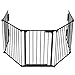 LAZYMOON Black Fireplace Fence Baby Safety Fence Hearth Gate Pet Gate Guard Metal Plastic Screen