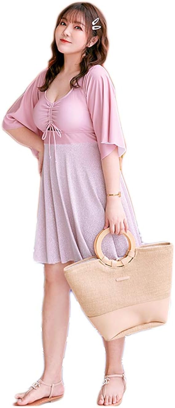 Amazon 体型カバー 水着 レディース ワンピース水着 ぽっちゃり大きいサイズ 着痩せ 温泉 かわいい セクシー 韓国風 代 30代 袖付き ママ水着 お尻 お腹カバー オトナ女子 ミセス フレア ショートパンツ 女性用 ワンピース 通販