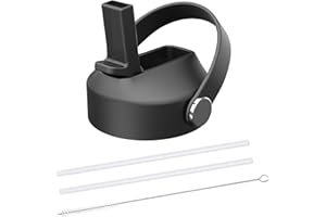 HydroFest Straw lid for Hydroflask Wide Mouth Water Bottle,Straw Lid Flexible Handle Fit Hydro Flask 12 16 18 20 32 40 64 oz,Sports Straw Cap Flip Top Lid Water Bottle Lid Accessories