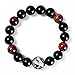 Areke 12mm Mens Glass Beads Bracelet Unisex Dragon King Pattern Beaded Stretch Bracelets