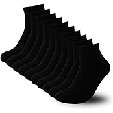 bigvalley Men's 5 Pairs Ankle Athletic Socks - Breathable, Cushioned, Running & Sports Cotton Quarter Socks with Arch Support