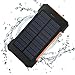 Foreverrise 10000mAh Solar Charger Dual USB Battery Pack Portable Phone Solar Power Bank Waterproof Battery Charger with LED Light and Carabiner with Compass Pack for Most USB Devices(Orange)