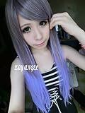X&Y ANGEL New Two Tone Long Straight Heat Resistant Highlights Wigs as Natural Hair