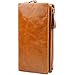 Jack&Chris Leather Clutch Wallets for Women Large Purse for Checkbook,Cash,Credit Cards,Cellphone, WBGT032 (Brown)