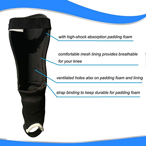 Rawxy Soccer Football shin Guards with Low-Profile Flexible Super Protection,Great for Adult,Youth, Junior (Blue/Black, M)