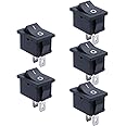 mxuteuk 5pcs Snap-in Boat Rocker Switch Toggle Power SPST ON-OFF 2 Pin AC 250V 6A 125V 10A, Use for Car Auto Boat Household Appliances 1 Years Warranty MXU1-1-101
