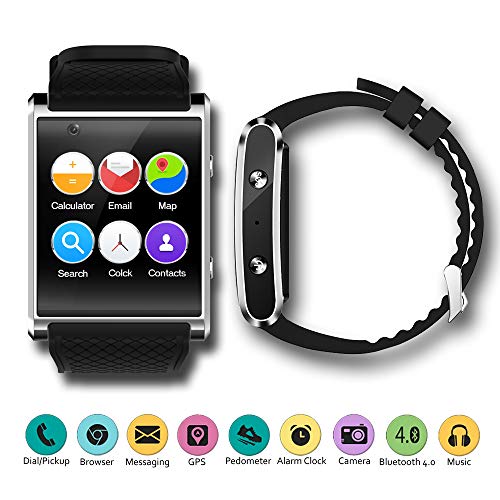 Indigi Exclusive 3G Unlocked Android 5.1 OS Smart Watch Phone (3G+WiFi) GPS(Maps) + Heart Rate Sensor + Bluetooth 4.0