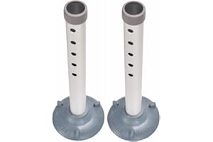 Generic Foot Tube and Suction Cup Tips, Universal, 5 Height Adjustable, Silver Aluminum, Bath Safety Accessories