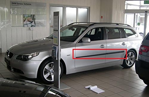RDR Body Side Mouldings Suitable for BMW 5-Serie E60 E61 2003-2009 Door Molding 4 pcs Kit Trim Protector Cover Black Colour