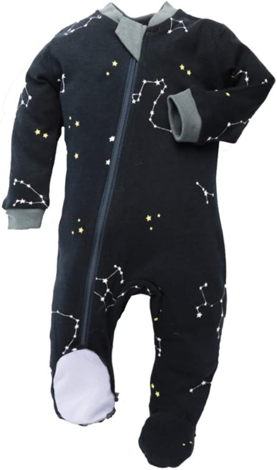 ZippyJamz Organic Baby Footed Sleeper Pajamas with Inseam