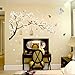 LiveGallery White Peach Blossm Flowers Wall Decals Removable DIY Tree Branches Birds Saying Art Decor Wall Stickers Murals for Living Room TV Background Kids Girls Rooms Bedroom 8 Sheets of 12