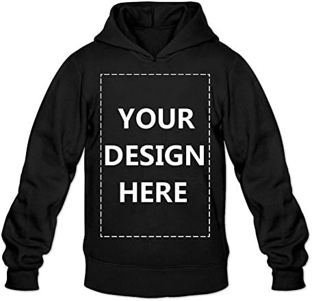 Man Custom Pullover Hoodie Design Your Own Hooded Sweatshirt Customized Hoodies Black M