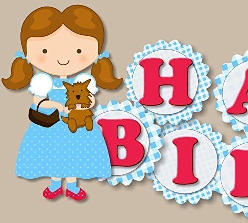 Wizard of Oz, Dorothy, Scarecrow Birthday Banner Party Decoration Supplies -"HAPPY BIRTHDAY" Garland - Handmade in USA