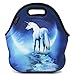 icolor White Insulated Neoprene Lunch Bag Tote Handbag Carrying lunchbox Tote Cooler warm Pouch