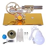 PeleusTech Stirling Engine Kit with Electric Generator - Hot Air Physics Science Kits Educational Model Toys