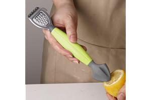 1pc Multifunctional Lemon Zester & Juicer with Built-In Grater - Green Handle, Stainless Steel Blade for Easy Citrus Juicing 